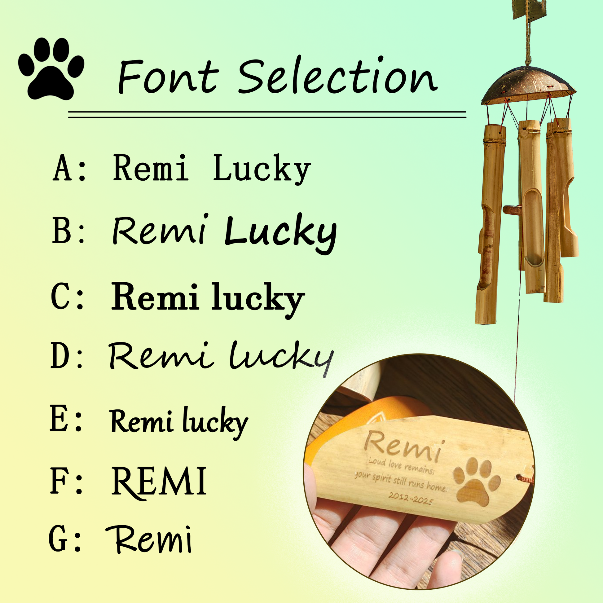 Jiliwa™ Custom Pet Bamboo Wind Chime